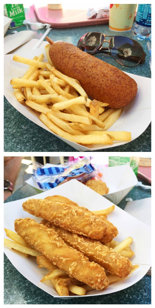 Corn Dog and Fish & Chips from Stage Door Cafe at Disneyland