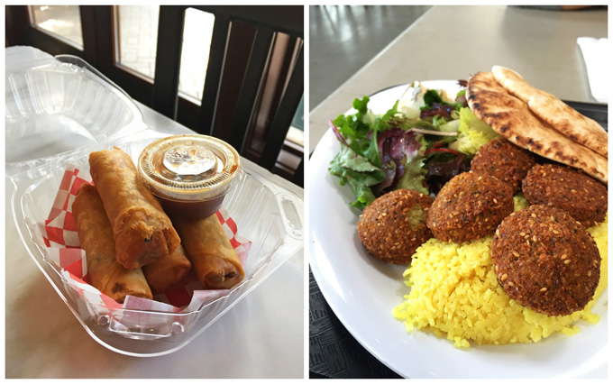 Vietnamese Egg Rolls and Falafel Plate from San Pedro Square Market